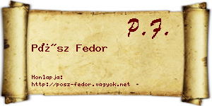 Pósz Fedor névjegykártya